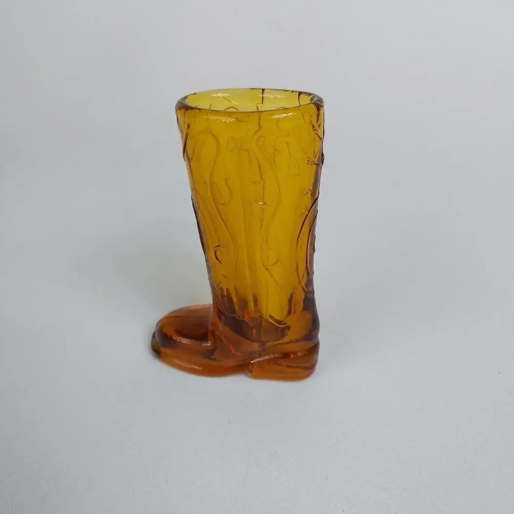 Glass Cowboy Boot Shot Glass‎ Amber